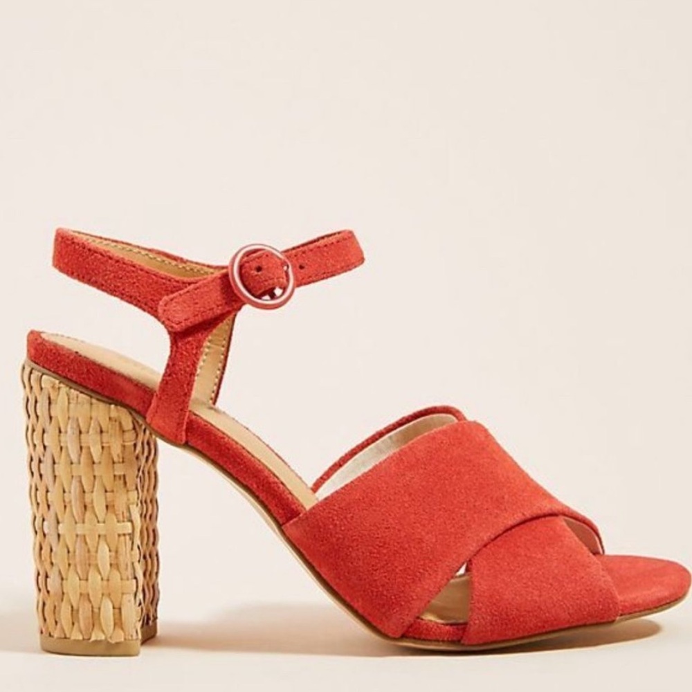 NWT Soludos Sandals Olivia Heel in Cherry Size 9.5